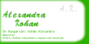 alexandra kohan business card